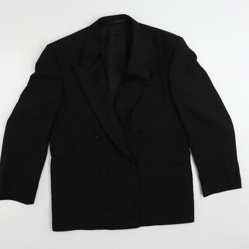 St Michael Mens Black Polyester Tuxedo Suit Jacket Size 38 Regular