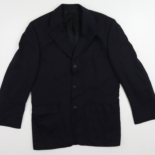 REMUS Mens Blue Polyester Jacket Suit Jacket Size 38 Regular