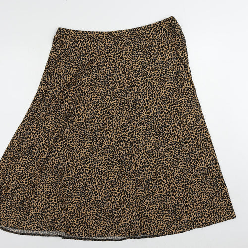 Oasis Womens Brown Animal Print Polyester A-Line Skirt Size XL - Elastic Waist