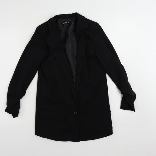 Boohoo Womens Black Jacket Blazer Size 6 Button