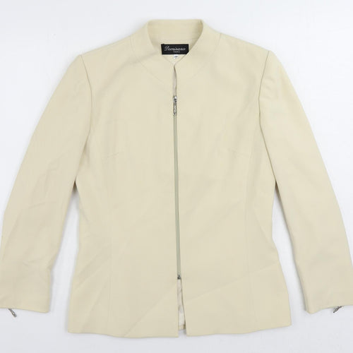 Dominance Paris Womens Beige Jacket Blazer Size 10 Zip