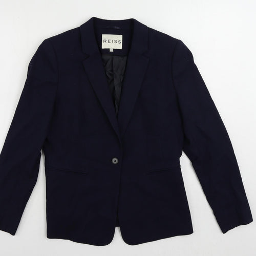 Reiss Womens Blue Jacket Blazer Size 14 Button