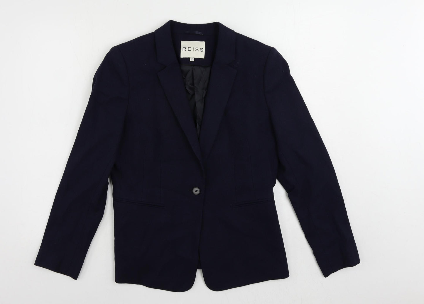 Reiss Womens Blue Jacket Blazer Size 14 Button