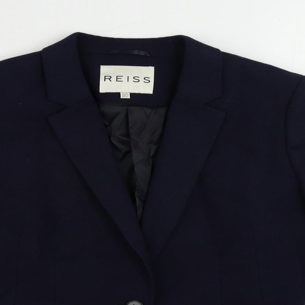 Reiss Womens Blue Jacket Blazer Size 14 Button