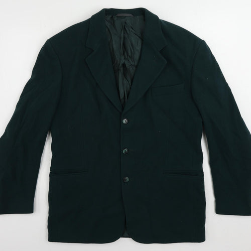 St. Bernard Mens Green Wool Jacket Blazer Size 42 Regular