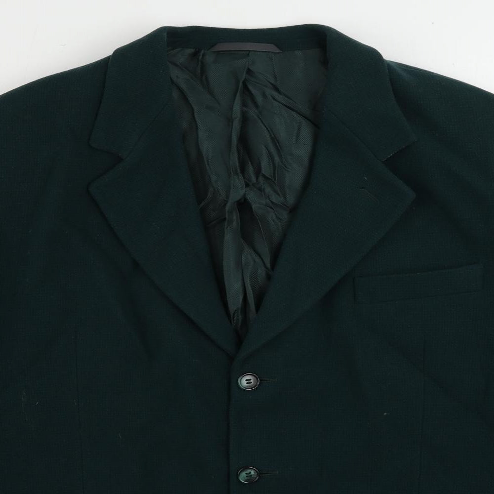 St. Bernard Mens Green Wool Jacket Blazer Size 42 Regular
