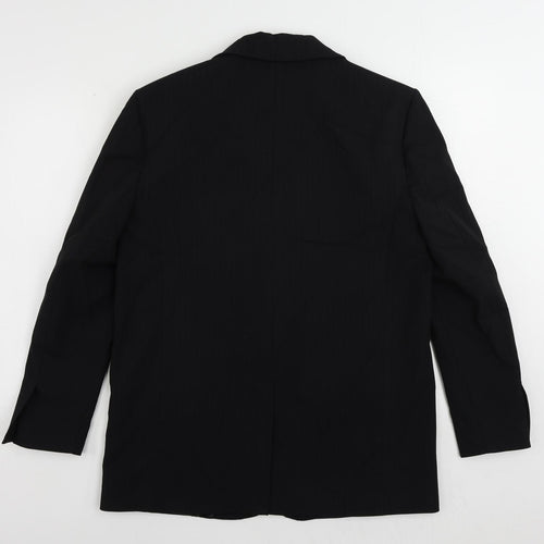 Zara Womens Black Striped Jacket Blazer Size M Button