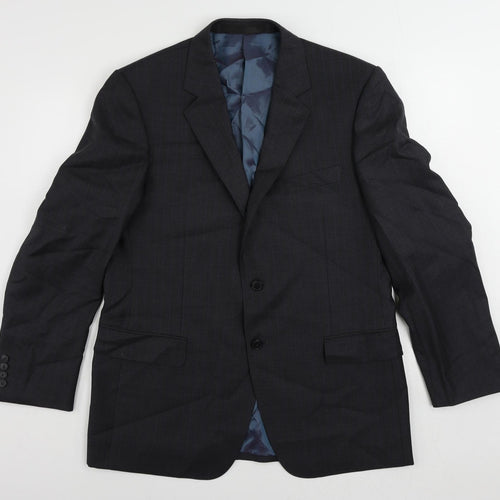 Marks and Spencer Mens Grey Striped Wool Jacket Suit Jacket Size 42 Regular