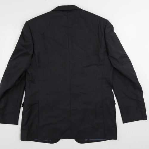 Marks and Spencer Mens Grey Striped Wool Jacket Suit Jacket Size 42 Regular