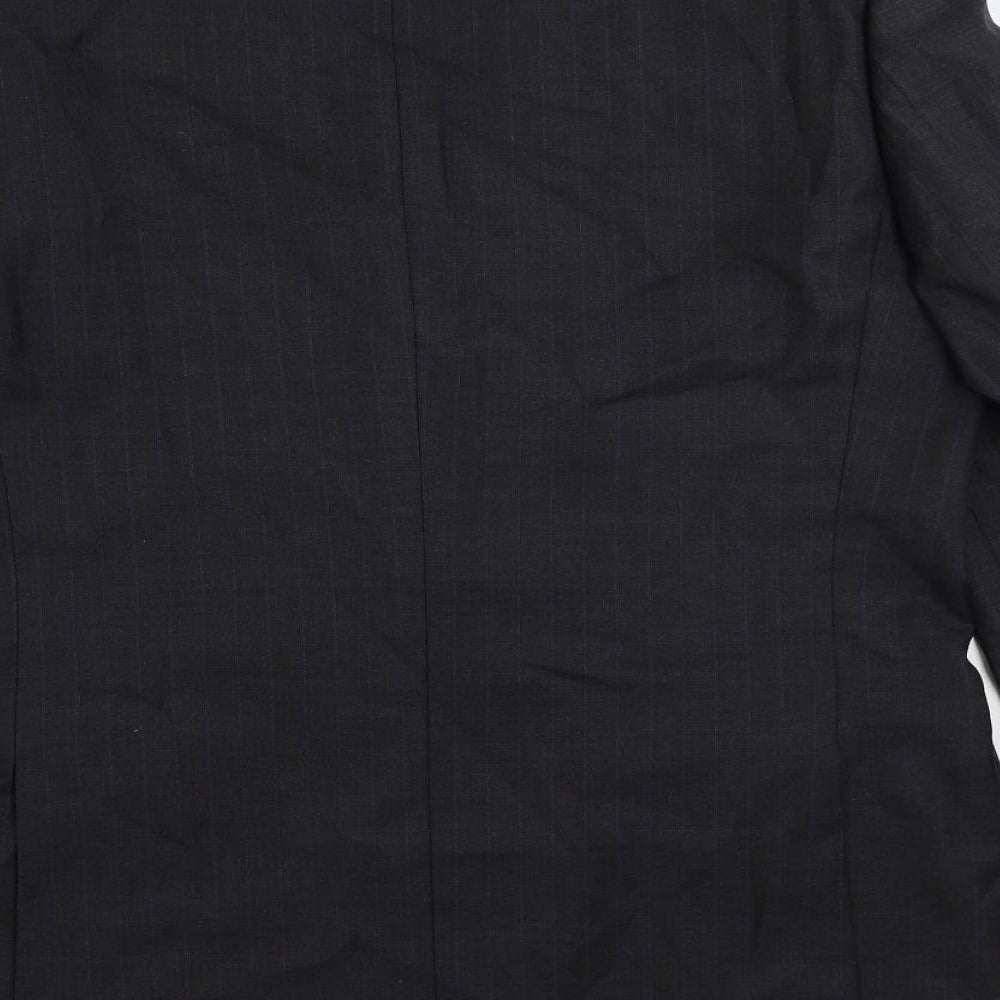 Marks and Spencer Mens Grey Striped Wool Jacket Suit Jacket Size 42 Regular
