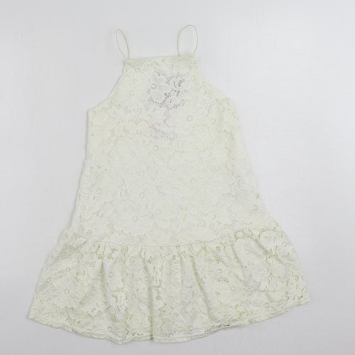 Very Womens Ivory Polyamide Mini Size 8 Square Neck Pullover - Backless