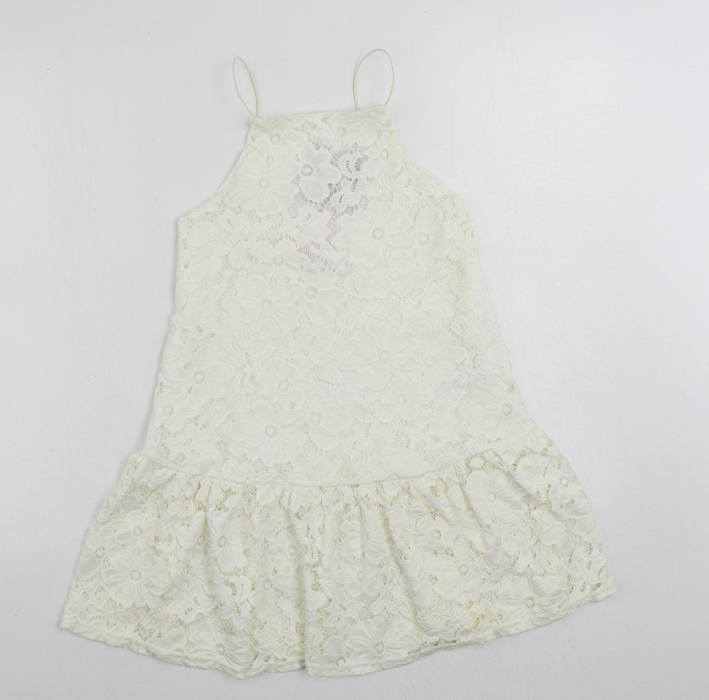 Very Womens Ivory Polyamide Mini Size 8 Square Neck Pullover - Backless