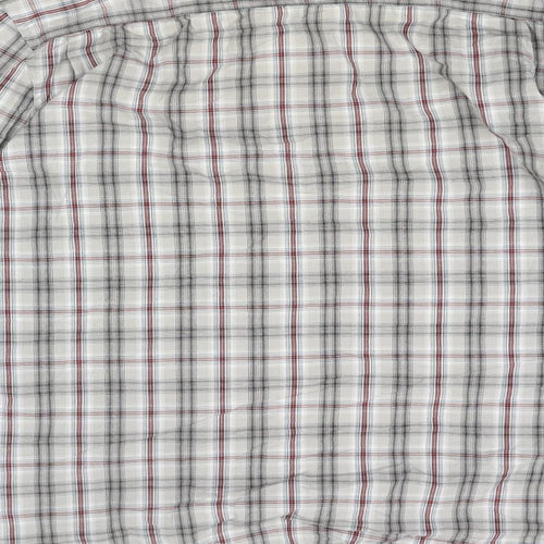 Debenhams Mens Grey Check Cotton Button-Up Size XL Collared Button