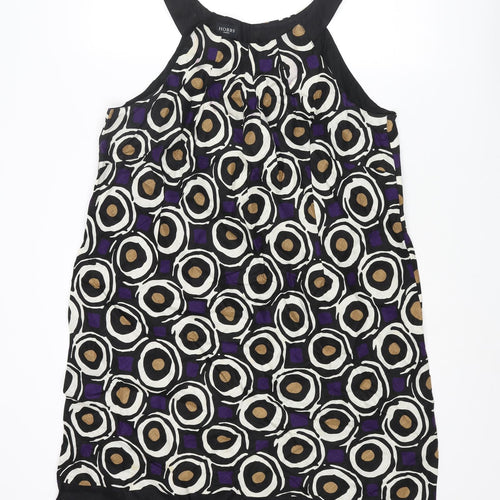 Hobbs Womens Multicoloured Geometric Linen Shirt Dress Size 16 Round Neck Pullover