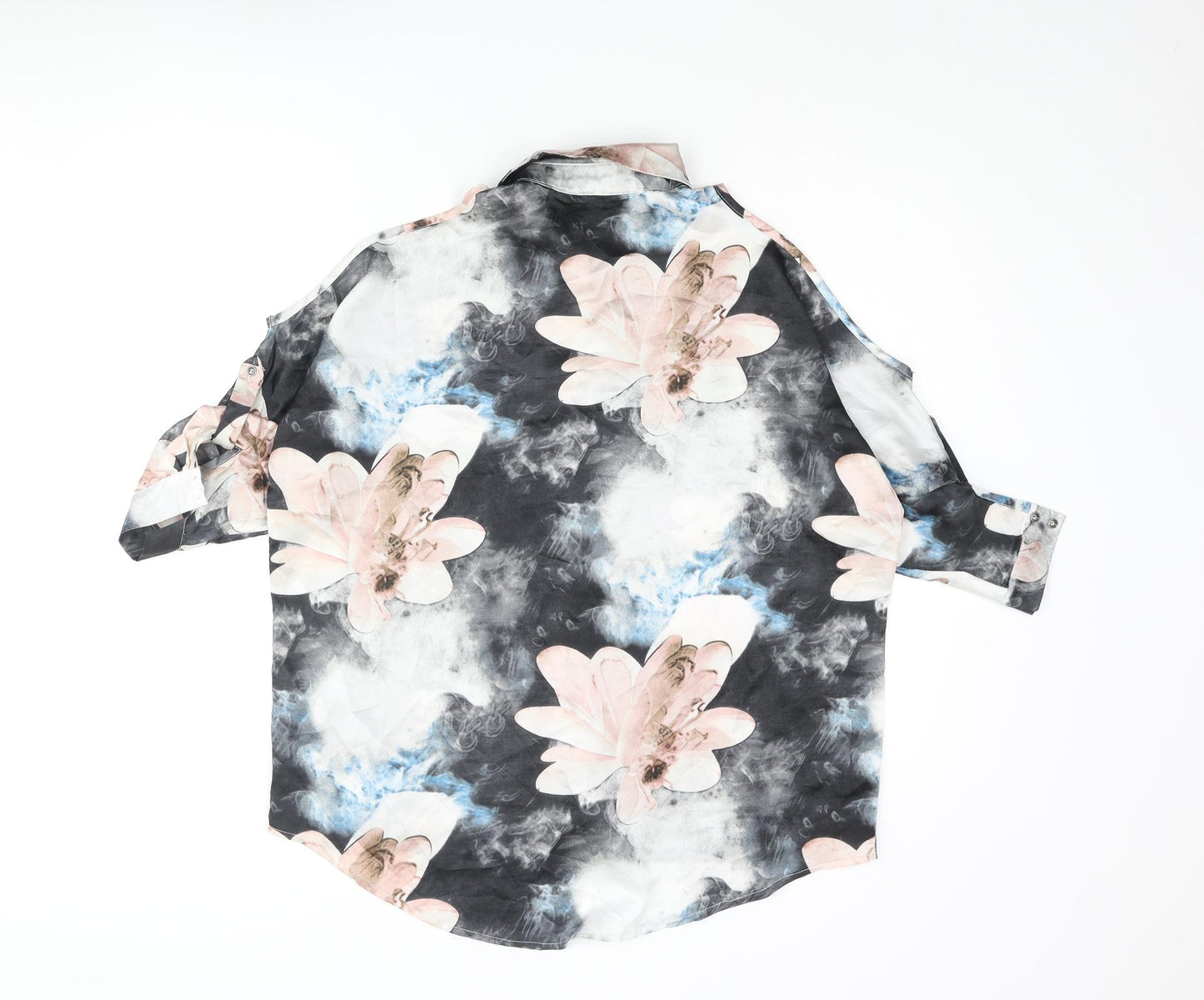 Parisian Collection Womens Multicoloured Floral Polyester Basic Blouse Size 8 Collared - Cold Shoulder