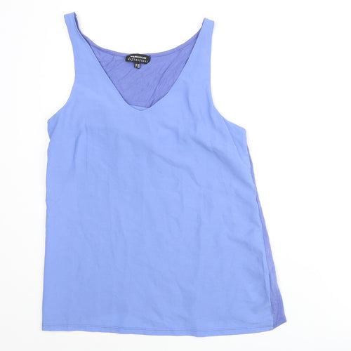 Warehouse Womens Blue Polyester Camisole Blouse Size 10 V-Neck