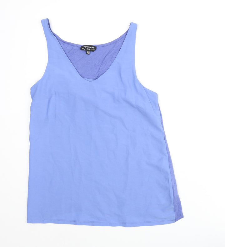 Warehouse Womens Blue Polyester Camisole Blouse Size 10 V-Neck