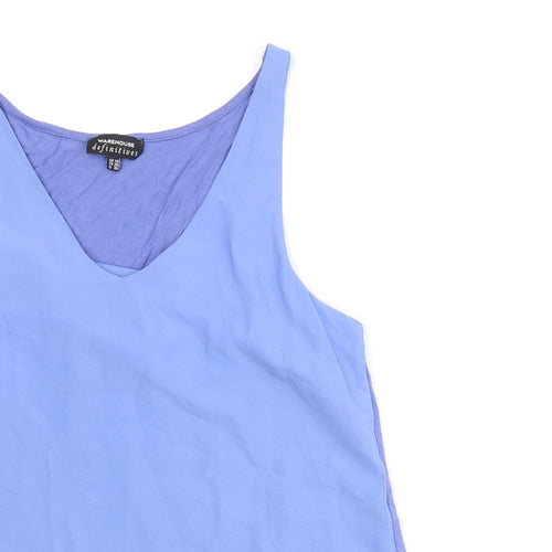Warehouse Womens Blue Polyester Camisole Blouse Size 10 V-Neck