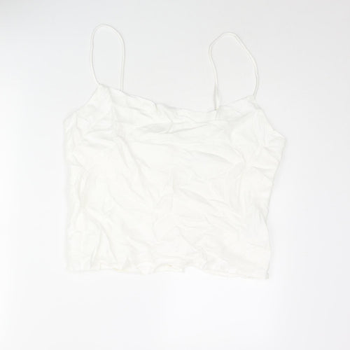 Zara Womens White Modal Camisole Blouse Size 2XL Cowl Neck