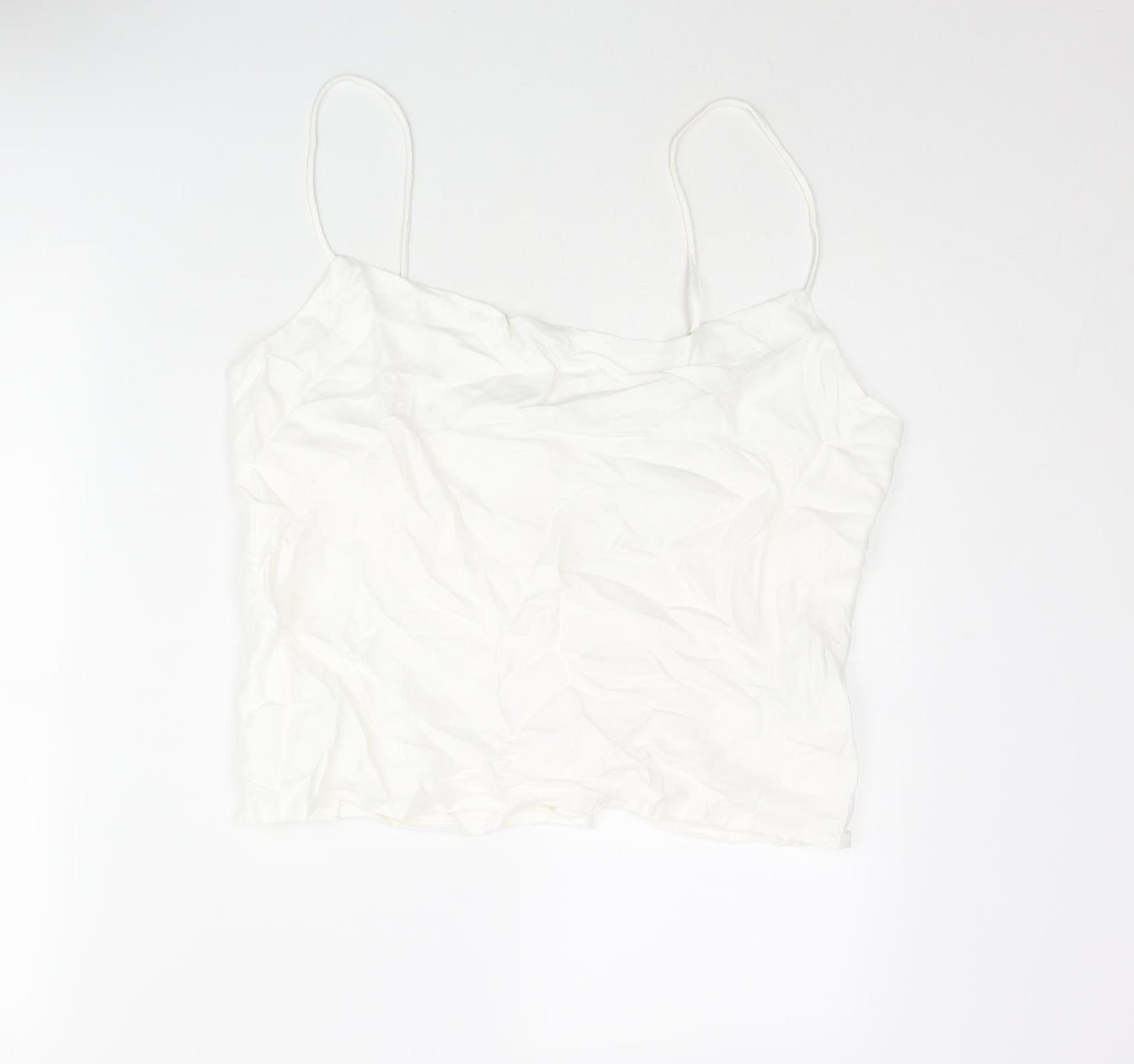Zara Womens White Modal Camisole Blouse Size 2XL Cowl Neck
