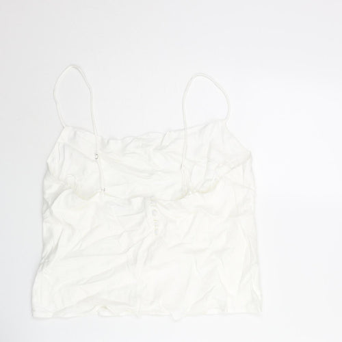 Zara Womens White Modal Camisole Blouse Size 2XL Cowl Neck