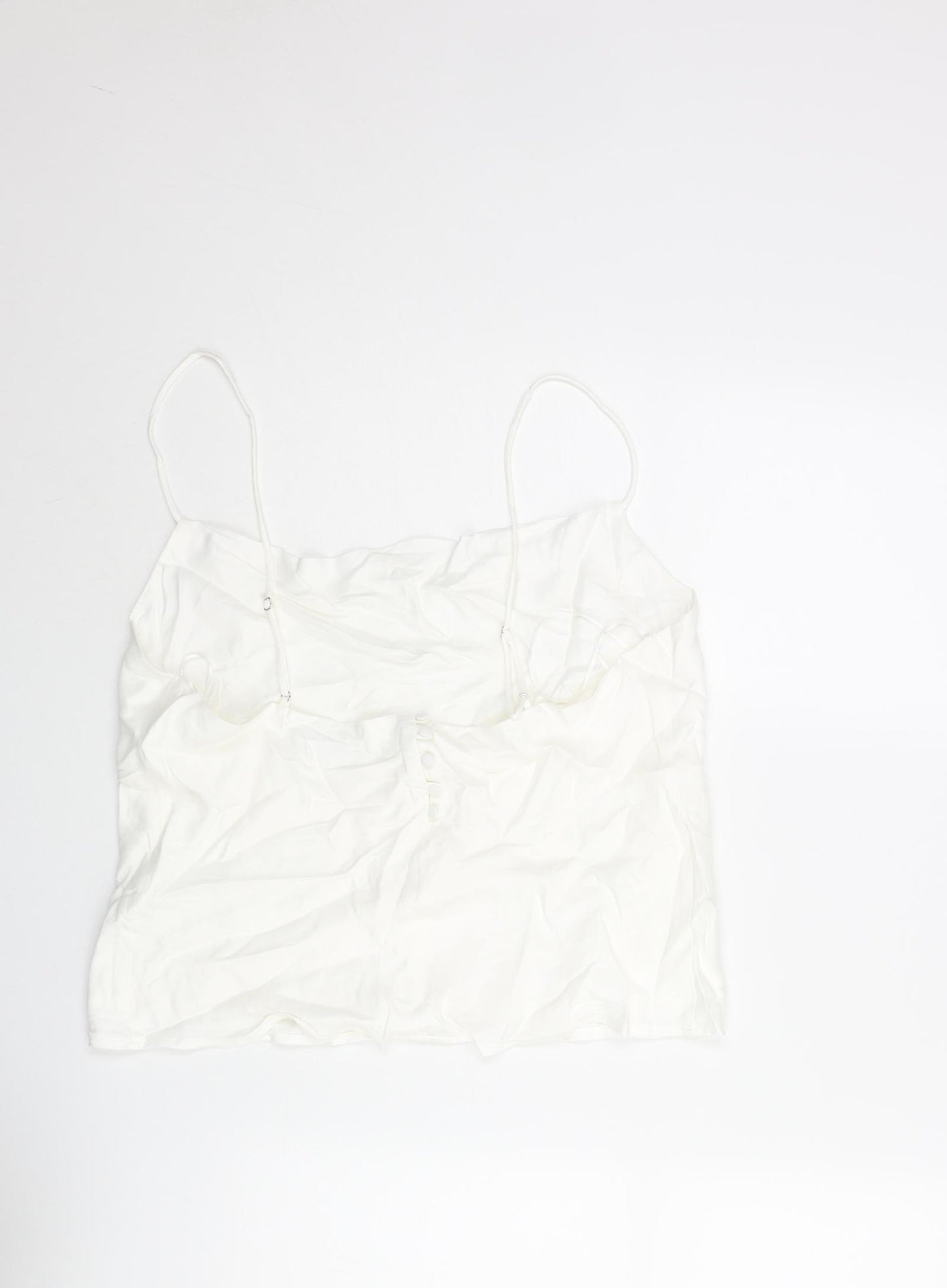 Zara Womens White Modal Camisole Blouse Size 2XL Cowl Neck