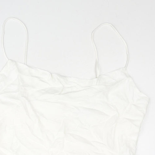 Zara Womens White Modal Camisole Blouse Size 2XL Cowl Neck