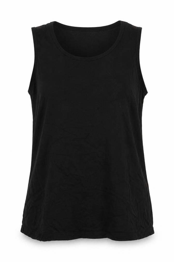 Sahara Womens Black Viscose Camisole Blouse Size 6 Round Neck