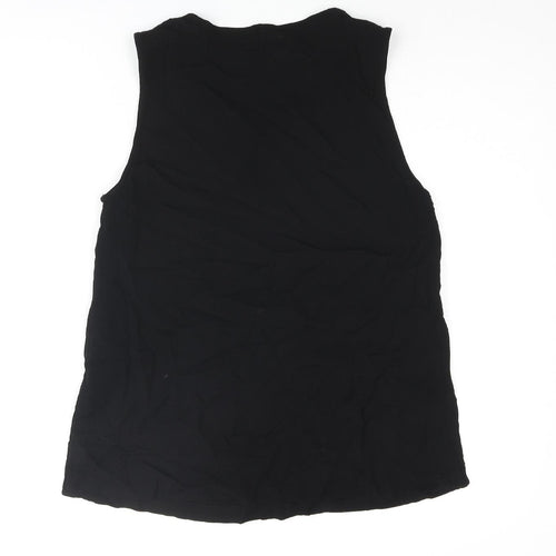 Sahara Womens Black Viscose Camisole Blouse Size 6 Round Neck