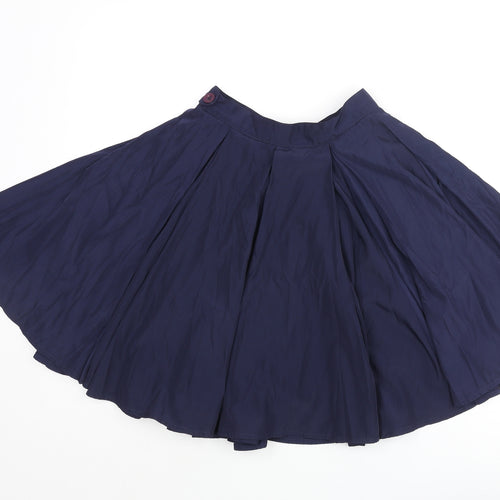 American Apparel Womens Blue Polyester Flare Skirt Size XS Zip