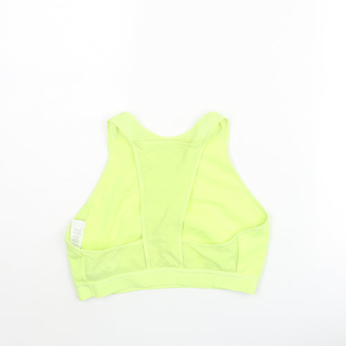 New Balance Womens Yellow Polyester Cropped Tank Size M Round Neck Pullover - Logo