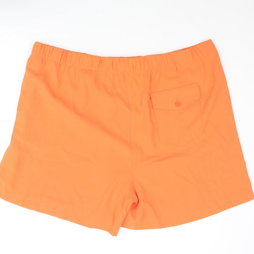 Marks and Spencer Womens Orange Polyester Basic Shorts Size 24 L4 in Regular Pull On