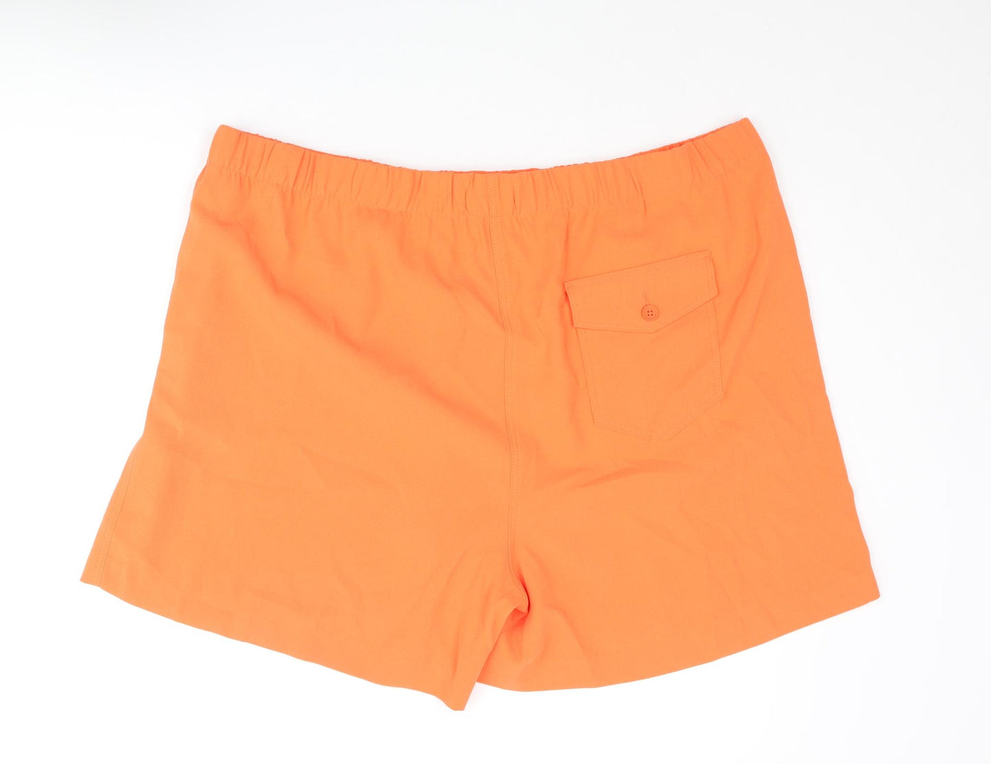 Marks and Spencer Womens Orange Polyester Basic Shorts Size 24 L4 in Regular Pull On