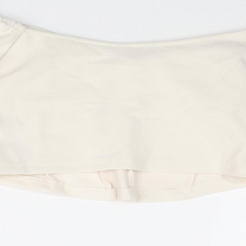 Zara Womens Ivory Polyester Cropped Blouse Size S Sweetheart - Corset Style