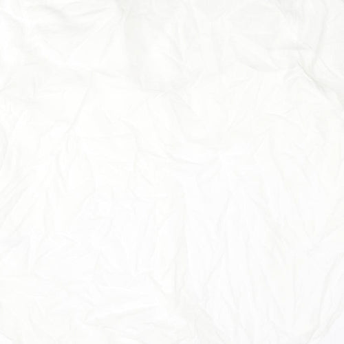 Babaton Mens White Lyocell Button-Up Size L Collared Button