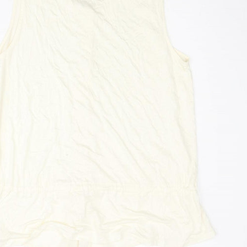 NEXT Womens Ivory Polyester Camisole Blouse Size 12 V-Neck - Drawstring Hem Lace Detail