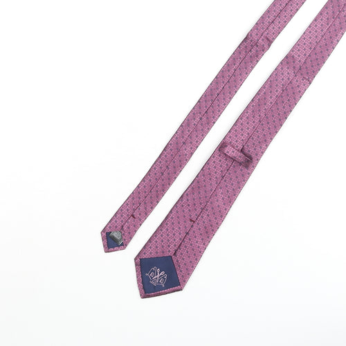 Marks and Spencer Mens Pink Geometric Silk Pointed Tie One Size