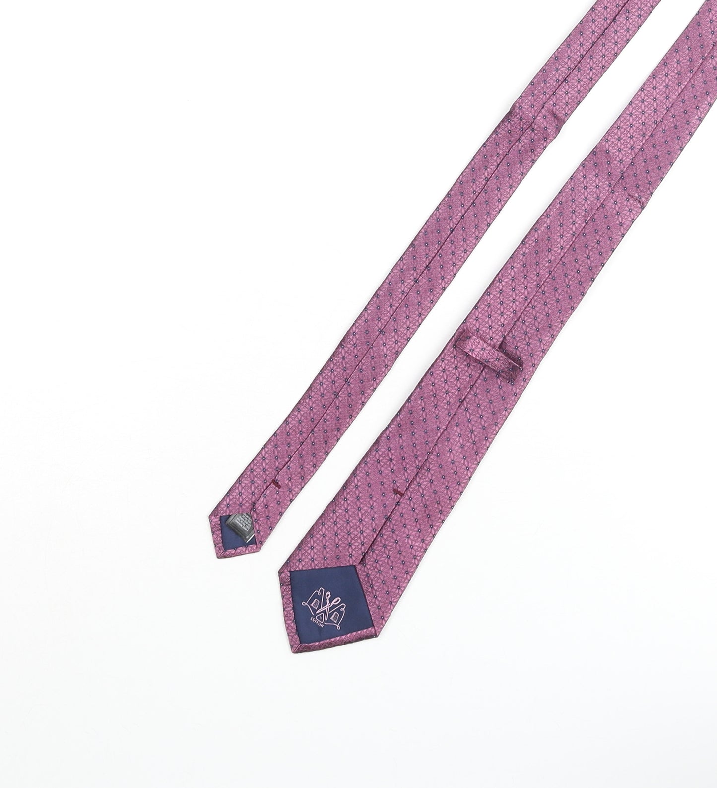 Marks and Spencer Mens Pink Geometric Silk Pointed Tie One Size
