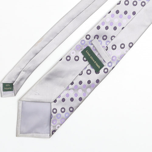 Lloyd Attree & Smith Mens Silver Polyester Pointed Tie One Size - Spotted Detail