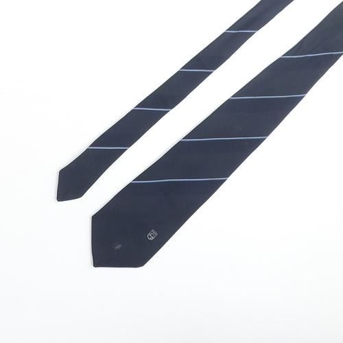 Peter K Mens Blue Striped Polyester Pointed Tie One Size - Phillips Logo