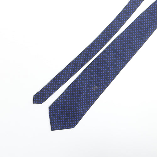 John Curtis Mens Blue Plaids & Checks Polyester Pointed Tie One Size