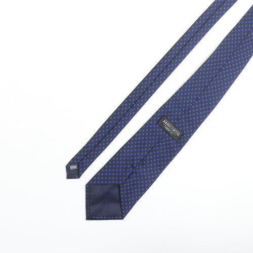 John Curtis Mens Blue Plaids & Checks Polyester Pointed Tie One Size