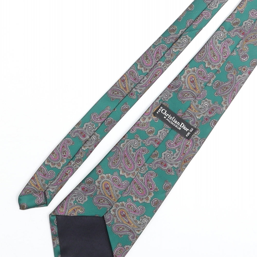 Christian Dior Mens Multicoloured Paisley Silk Pointed Tie One Size