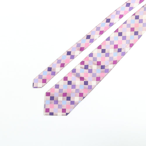 Jeff Banks Mens Multicoloured Plaids & Checks Silk Pointed Tie One Size