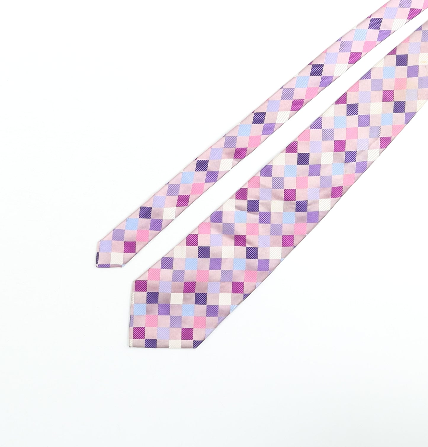 Jeff Banks Mens Multicoloured Plaids & Checks Silk Pointed Tie One Size