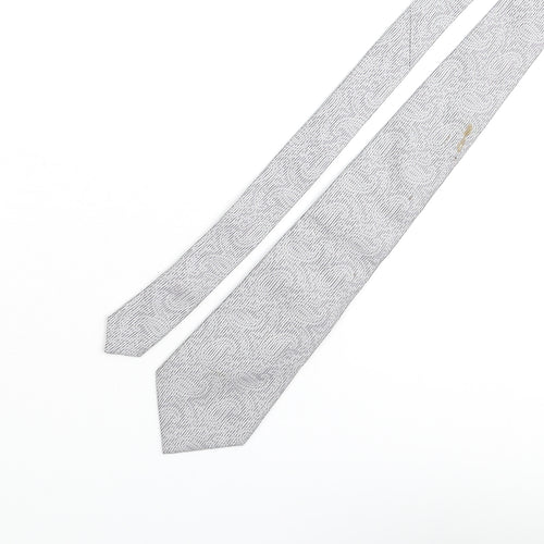 Haines & Bonner Mens Grey Paisley Silk Pointed Tie One Size