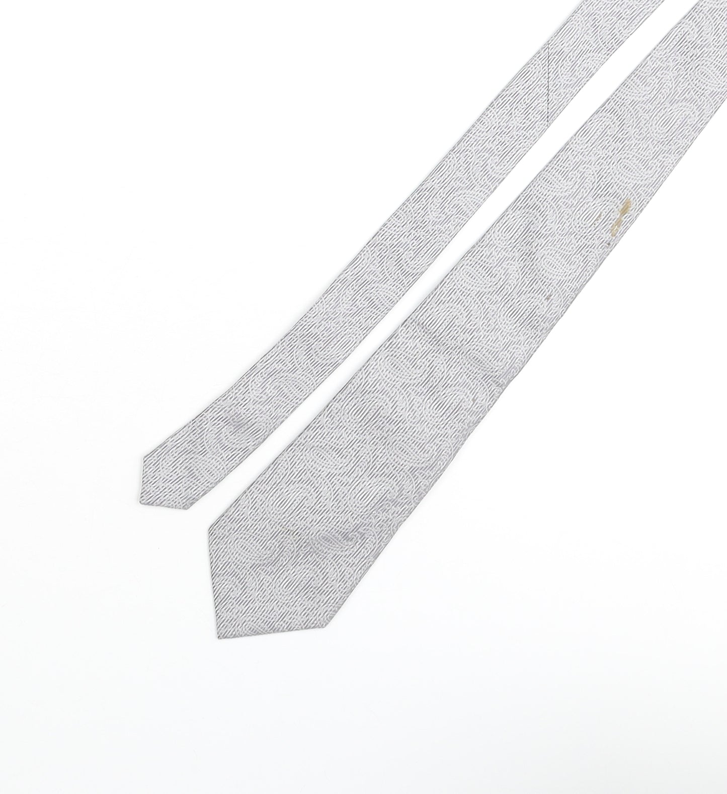 Haines & Bonner Mens Grey Paisley Silk Pointed Tie One Size