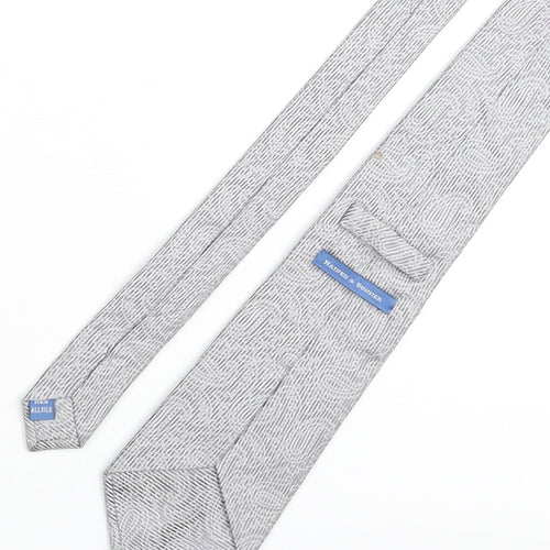 Haines & Bonner Mens Grey Paisley Silk Pointed Tie One Size