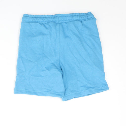 Marks and Spencer Boys Blue Cotton Sweat Shorts Size 7-8 Years Regular Drawstring - Octopus Print