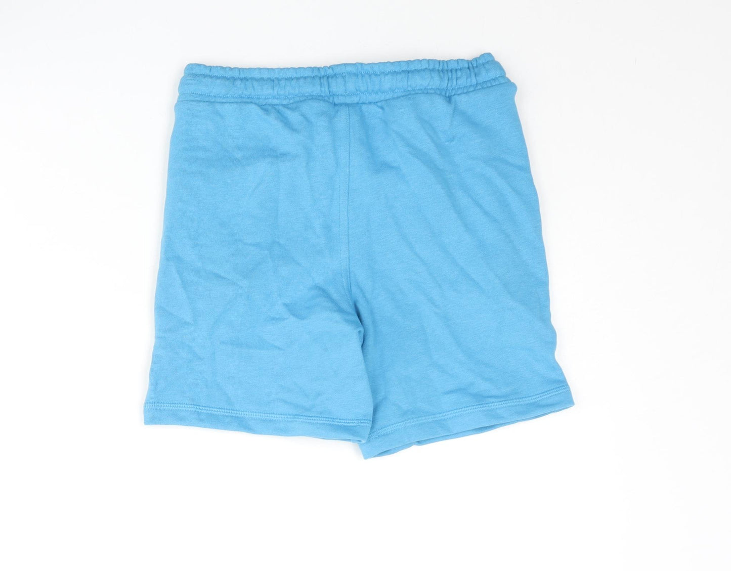 Marks and Spencer Boys Blue Cotton Sweat Shorts Size 7-8 Years Regular Drawstring - Octopus Print